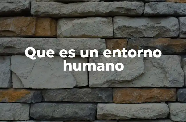 Que es un Entorno Humano