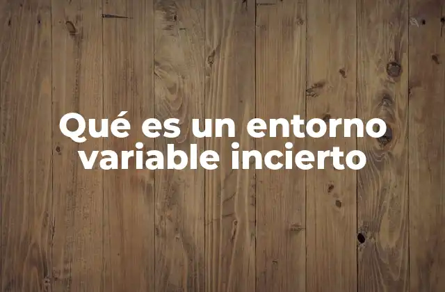 Qué es un Entorno Variable Incierto