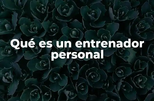 Qué es un Entrenador Personal
