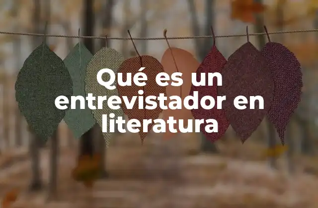Qué es un Entrevistador en Literatura