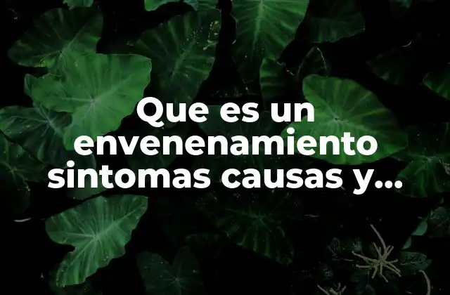 Que es un Envenenamiento Sintomas Causas y Tratamientos