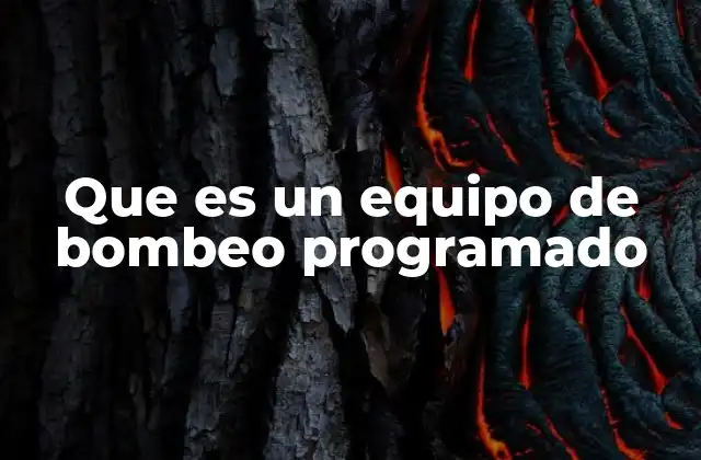 Que es un Equipo de Bombeo Programado