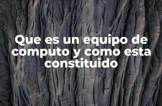 Que es un Equipo de Computo y como Esta Constituido