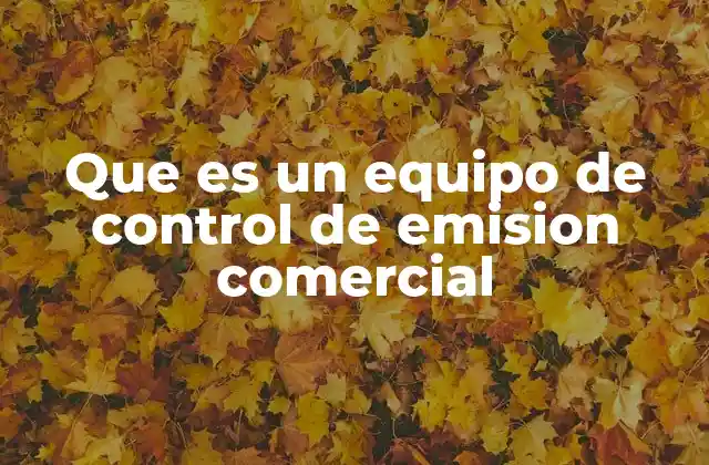 Que es un Equipo de Control de Emision Comercial