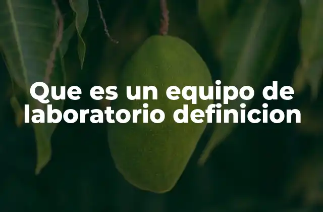 Que es un Equipo de Laboratorio Definicion