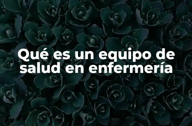 Qué es un Equipo de Salud en Enfermería