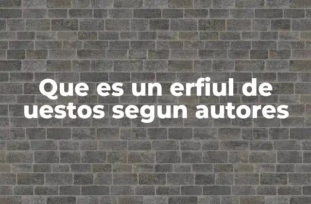 Que es un Erfiul de Uestos Segun Autores