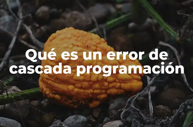 Qué es un Error de Cascada Programación