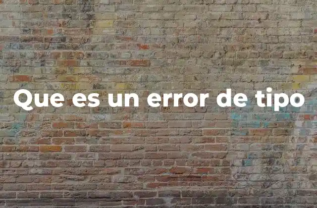 Que es un Error de Tipo