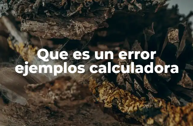 Que es un Error Ejemplos Calculadora 2 Errores en cálculos matemáticos y su impacto en la toma de decisiones