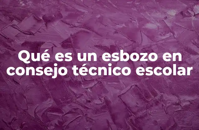 Qué es un Esbozo en Consejo Técnico Escolar