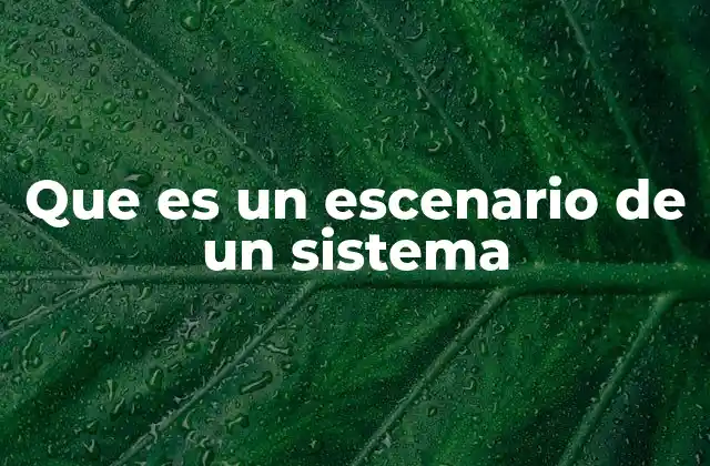 Que es un Escenario de un Sistema