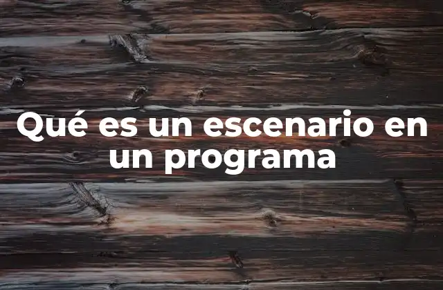 Qué es un Escenario en un Programa 2 El papel de los escenarios en el desarrollo de software
