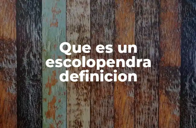 Que es un Escolopendra Definicion