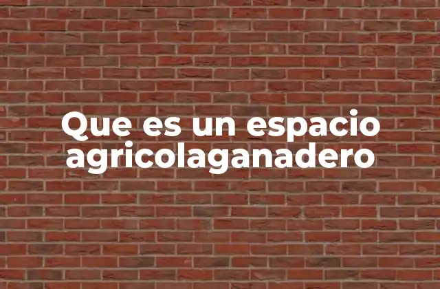 Que es un Espacio Agricolaganadero