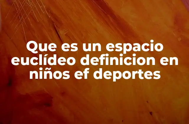 Que es un Espacio Euclídeo Definicion en Niños Ef Deportes