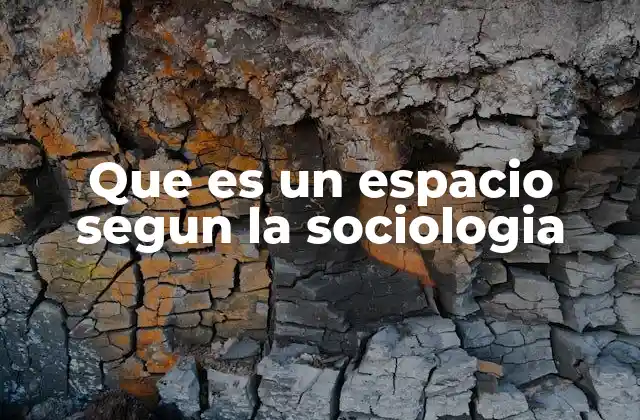 Que es un Espacio Segun la Sociologia