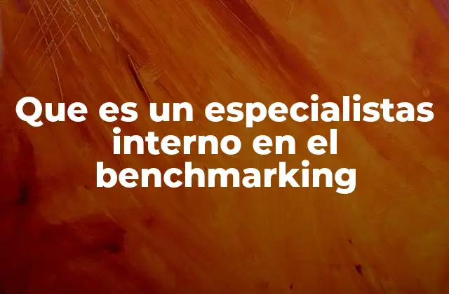 Que es un Especialistas Interno en el Benchmarking