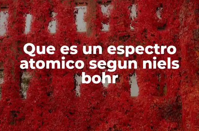 Que es un Espectro Atomico Segun Niels Bohr