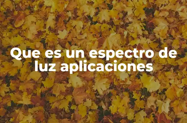 Que es un Espectro de Luz Aplicaciones