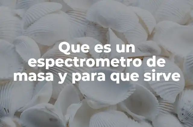 Que es un Espectrometro de Masa y para que Sirve