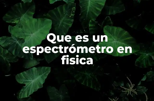 Que es un Espectrómetro en Fisica
