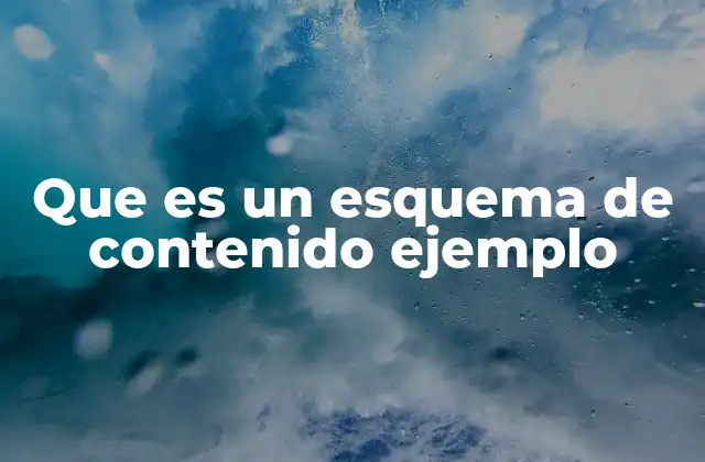 Que es un Esquema de Contenido Ejemplo
