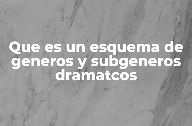 Que es un Esquema de Generos y Subgeneros Dramatcos 2 La importancia de comprender la clasificación dramática