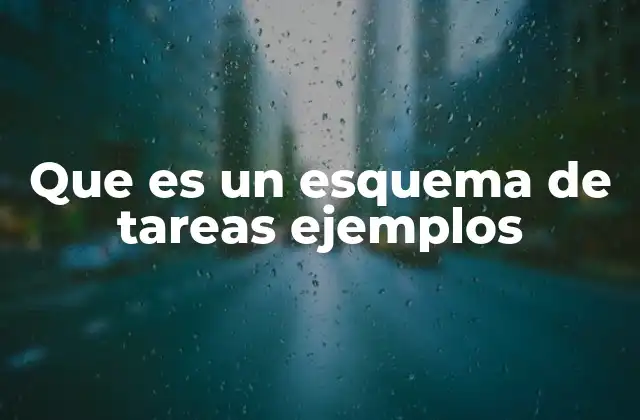 Que es un Esquema de Tareas Ejemplos