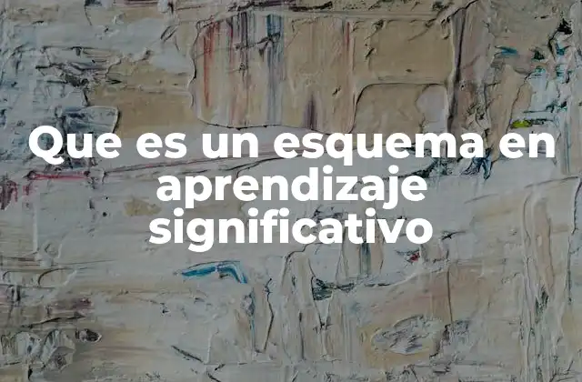 Que es un Esquema en Aprendizaje Significativo