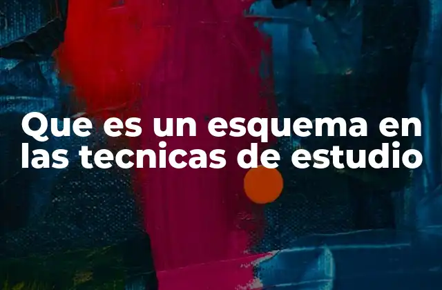 Que es un Esquema en las Tecnicas de Estudio
