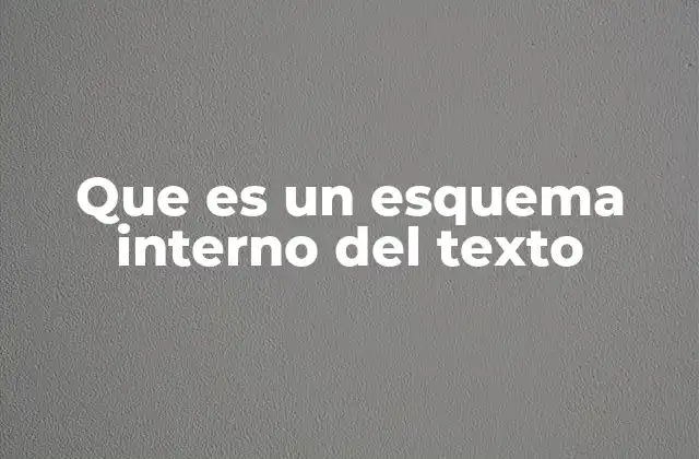 Que es un Esquema Interno Del Texto