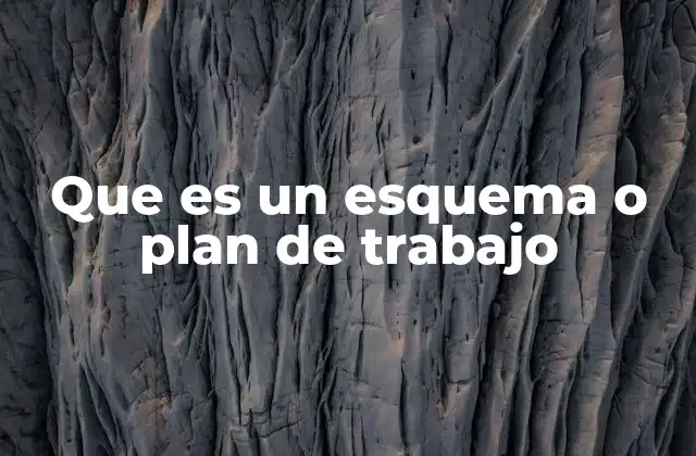 Que es un Esquema o Plan de Trabajo