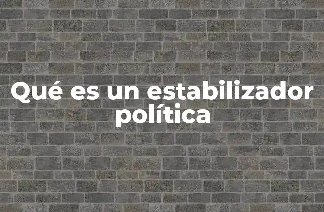 Qué es un Estabilizador Política