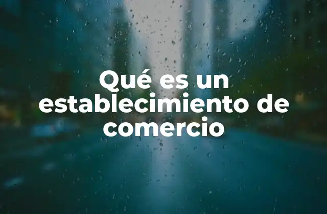 Qué es un Establecimiento de Comercio