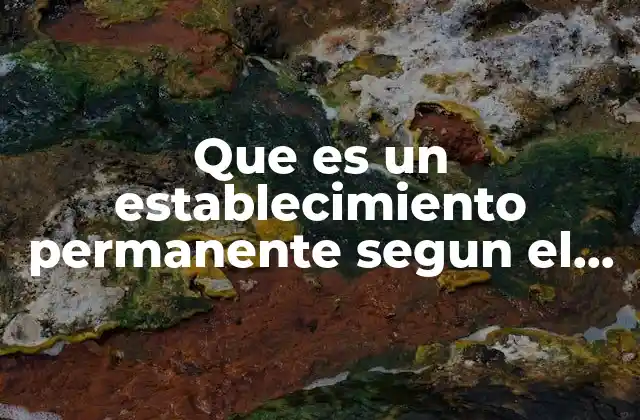 Que es un Establecimiento Permanente Segun el Cff Yahoo