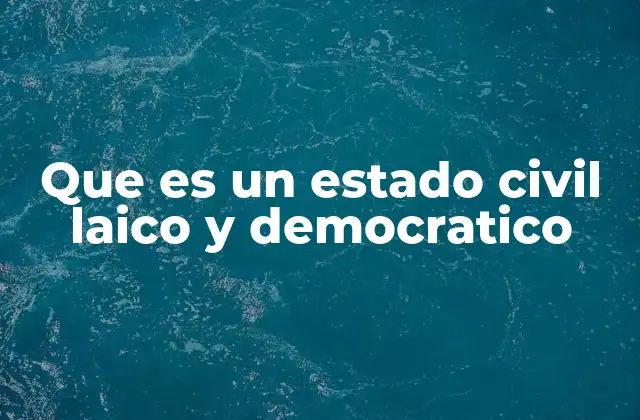 Que es un Estado Civil Laico y Democratico