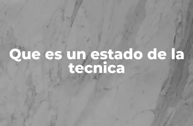 Que es un Estado de la Tecnica