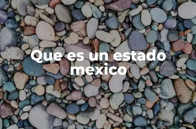Que es un Estado Mexico