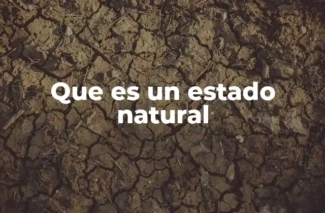 Que es un Estado Natural