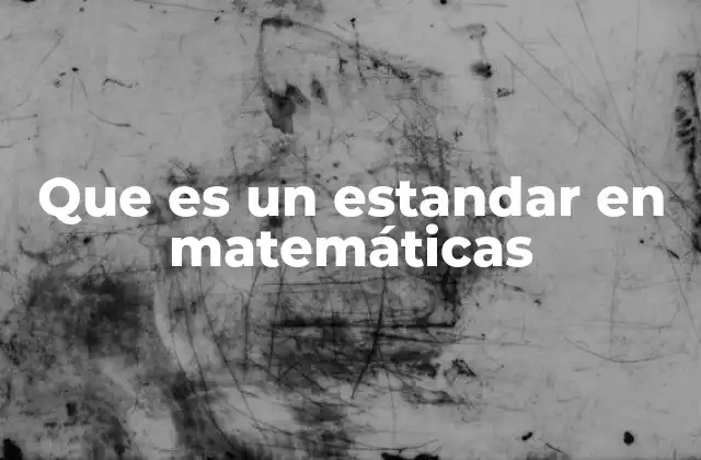 Que es un Estandar en Matemáticas