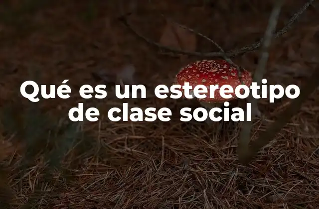 Qué es un Estereotipo de Clase Social