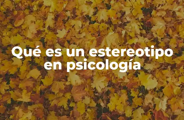 Qué es un Estereotipo en Psicología