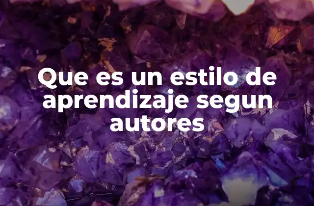 Que es un Estilo de Aprendizaje Segun Autores