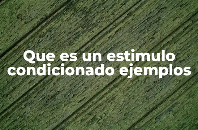 Que es un Estimulo Condicionado Ejemplos