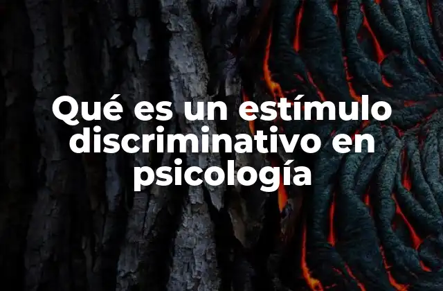Qué es un Estímulo Discriminativo en Psicología