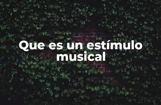 Que es un Estímulo Musical