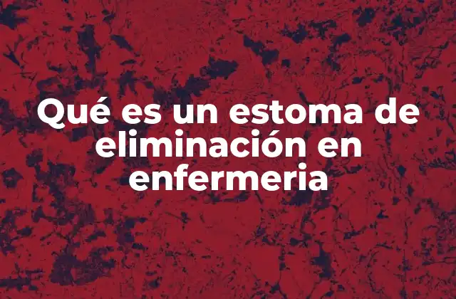Qué es un Estoma de Eliminación en Enfermeria