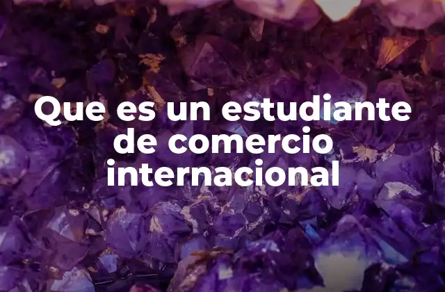 Que es un Estudiante de Comercio Internacional