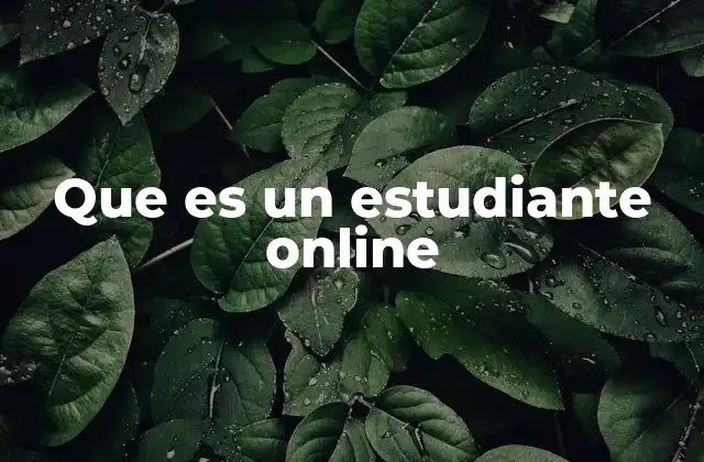 Que es un Estudiante Online